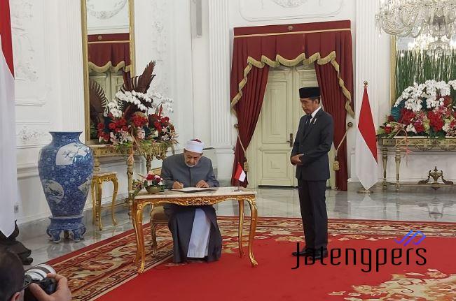 Presiden Jokowi Terima Kunjungan Grand Syekh Al-Azhar di Istana Merdeka