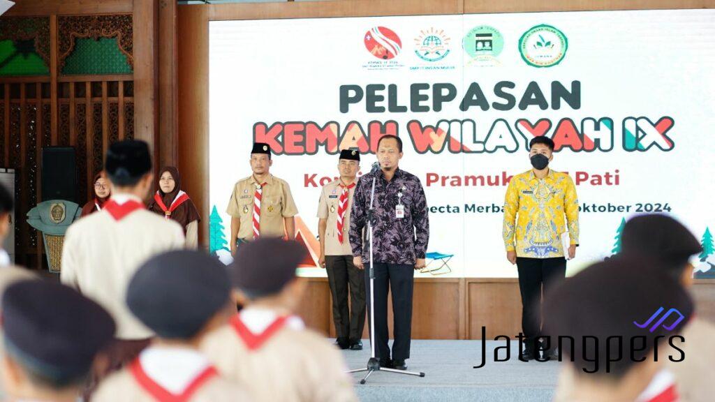 Sekda Pati Lepas Kontingen Pramuka SIT untuk Kemah Wilayah IX di Specta Merbabu