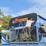 Dinrumkimhub Blora Hadirkan Posko Pelayanan Nataru Unik Berbentuk Bus di Alun-alun