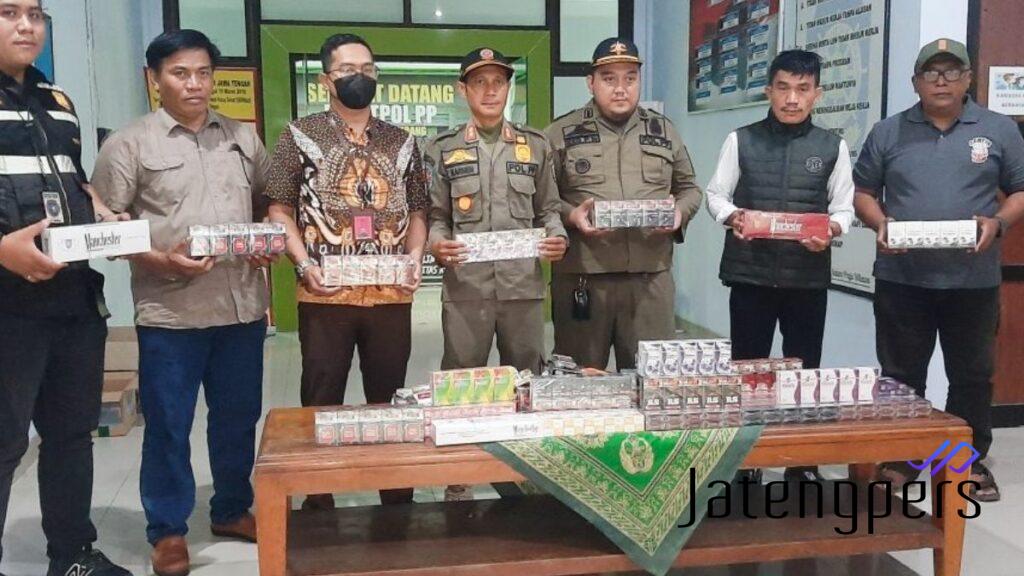 Satpol PP Rembang dan Bea Cukai Kudus Sita 8.420 Batang Rokok Ilegal dalam Operasi Gabungan