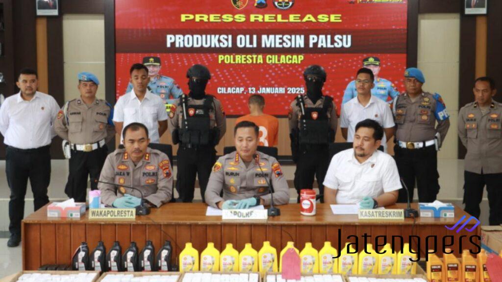 Polresta Cilacap Bongkar Sindikat Oli Palsu, Pelaku Raup Ratusan Juta Per Bulan